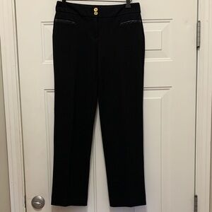 3/$15 Anne Klein Black Straight Leg Pants with Gold Accents Size 4 Petite